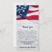 米国旗記念退役軍人軍隊葬儀 サンキューカード (正面)