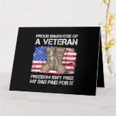 米国旗誇りを持ったの娘退役軍人米国軍隊Ve カード (黄色い花)