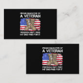 米国旗誇りを持ったの娘退役軍人米国軍隊Ve 名刺 (正面/裏面)