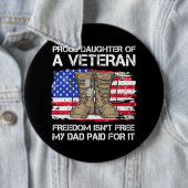米国旗誇りを持ったの娘退役軍人米国軍隊Ve 缶バッジ (インサイチュ)