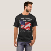 米国旗誇りを持ったを持つアメリカの海上退役軍人になる Tシャツ (正面フル)