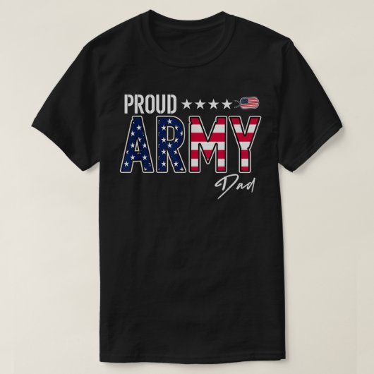 米国旗誇りを持った軍パパ Tシャツ (デザイン正面)