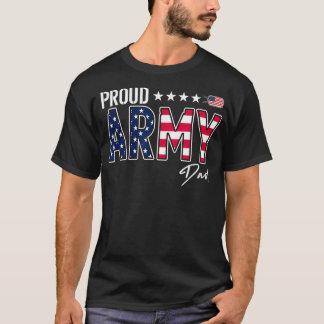 米国旗誇りを持った軍パパ Tシャツ