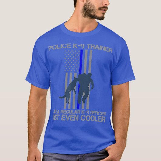 米国旗警察K9トレーナー Tシャツ (正面)