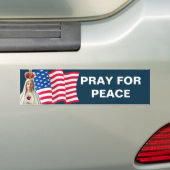 米国旗賛美された聖母マリアファティマ バンパーステッカー (車上)