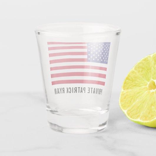 米国旗赤白青のモノグラム名 ショットグラス (裏面)