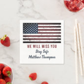 米国旗軍隊兵士の行く遠くにパーティー スタンダードカクテルナプキン (インサイチュ)