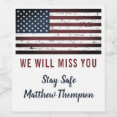 米国旗軍隊兵士の行く遠くにパーティー ワインラベル (シングルラベル)