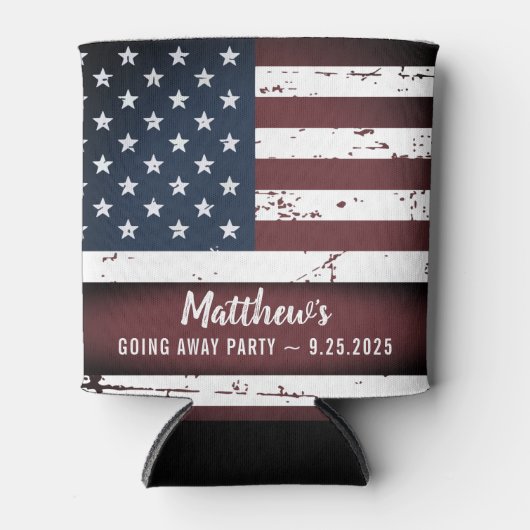 米国旗軍隊兵士の行く遠くにパーティー 缶クーラー (正面)
