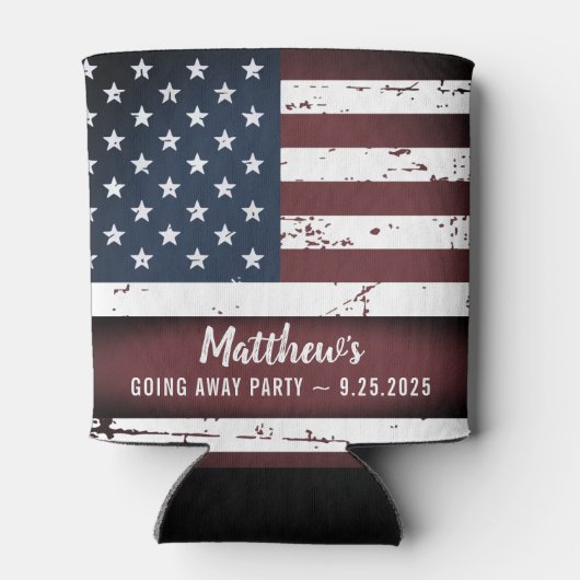 米国旗軍隊兵士の行く遠くにパーティー 缶クーラー (裏面)