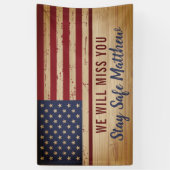 米国旗軍隊行遠くにくパーティー 横断幕 (縦)