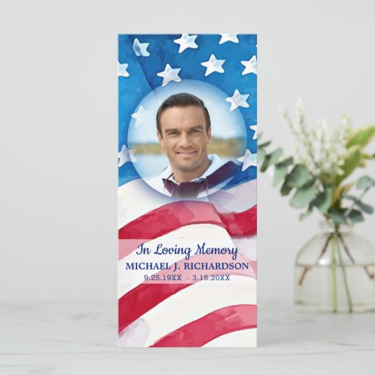 米国旗退役軍人葬儀祈りの言葉しおりカード メニュー (スタンド正面)