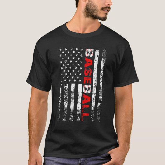 米国旗野球チーム Tシャツ (正面)