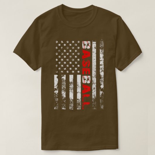 米国旗野球チーム Tシャツ (デザイン正面)