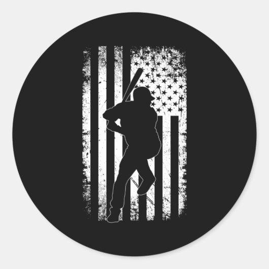 米国旗野球 ラウンドシール (正面)