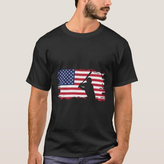 米国旗野球 Tシャツ (正面)