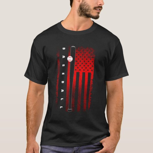 米国旗野球 Tシャツ (正面)