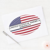 米国旗1776年制定 楕円形シール (封筒)
