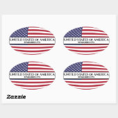 米国旗1776年制定 楕円形シール (シート)