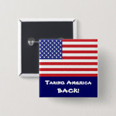 米国旗50つ星 缶バッジ (正面&裏面)