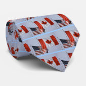 米国旗/カナダの旗 ネクタイ (ロール)