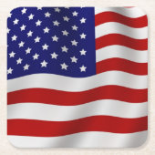 米国旗 スクエアペーパーコースター (正面)