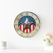 米国旗 ラージ壁時計 (ホーム)