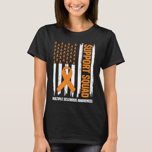米国旗 多発性硬化症 MS 啓発 サポーター Tシャツ (正面)