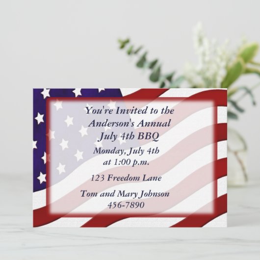 米国旗 招待状 (スタンド正面)