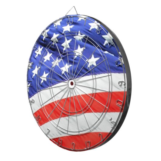 米国旗、文字およびアップロードの写真を加えることができます ダーツボード (正面右)