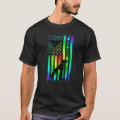 米国旗 獣医テクニシャン 獣医技術者 Tシャツ (正面)