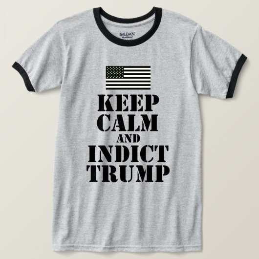 米国旗: 穏やか保ち、切札を起訴して下さい Tシャツ (デザイン正面)