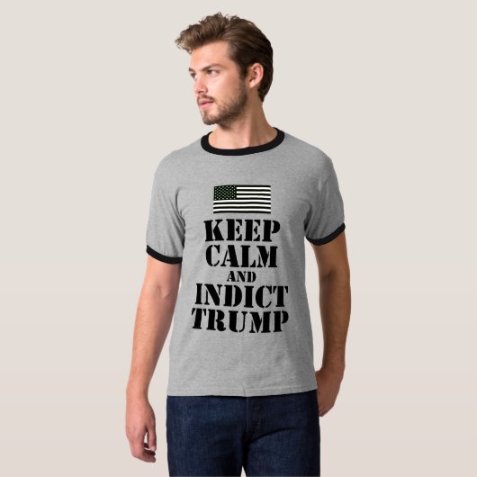 米国旗: 穏やか保ち、切札を起訴して下さい Tシャツ (正面フル)