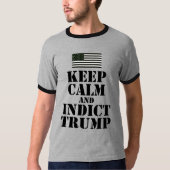 米国旗: 穏やか保ち、切札を起訴して下さい Tシャツ (正面)