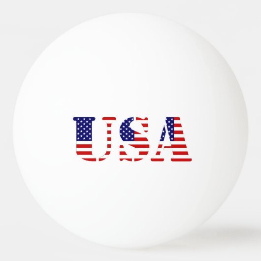 米国旗-米国の文字 卓球ボール (裏面)