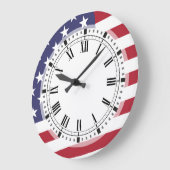 米国旗-米国を祝って下さい- 7月4日のクラシック ラージ壁時計 (傾斜)
