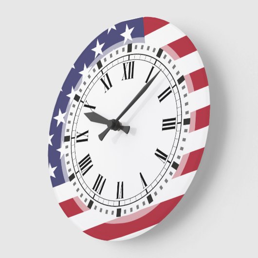 米国旗-米国を祝って下さい- 7月4日のクラシック ラージ壁時計 (傾斜)