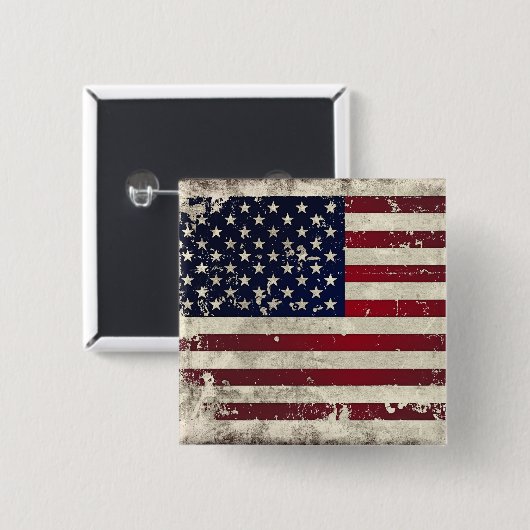 米国旗 缶バッジ (正面&裏面)