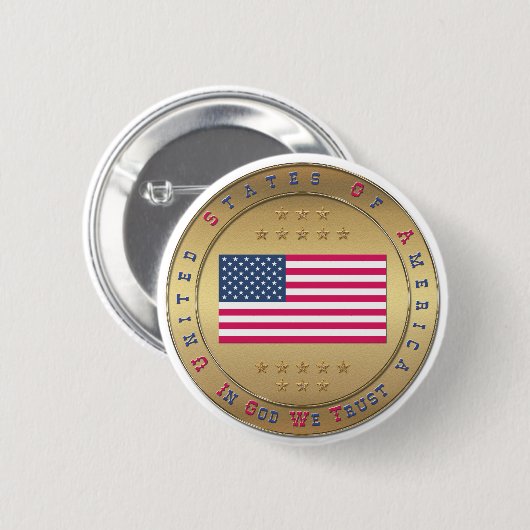 米国旗 缶バッジ (正面&裏面)