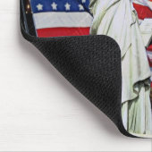 米国旗、花火および自由の女神 マウスパッド (コーナー)