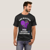 米国旗 988 自殺予防啓発 リボン Tシャツ (正面フル)