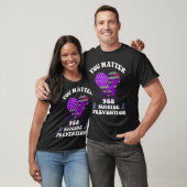 米国旗 988 自殺予防啓発 リボン Tシャツ (ユニセックス)