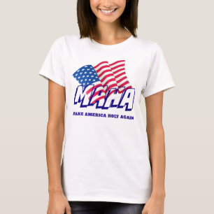 米国旗MAHAはアメリカを神聖に再度させます Tシャツ