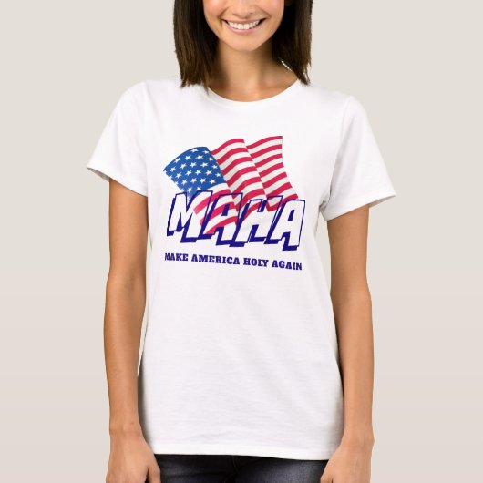 米国旗MAHAはアメリカを神聖に再度させます Tシャツ (正面)