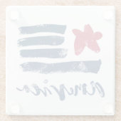 米国旗Paintstrokes ガラスコースター (裏面)
