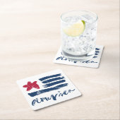 米国旗Paintstrokes スクエアペーパーコースター (インサイチュ)