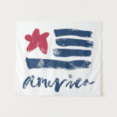 米国旗Paintstrokes タペストリー (正面(横))