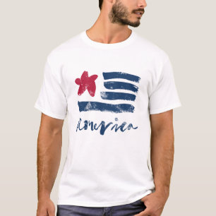 米国旗Paintstrokes Tシャツ
