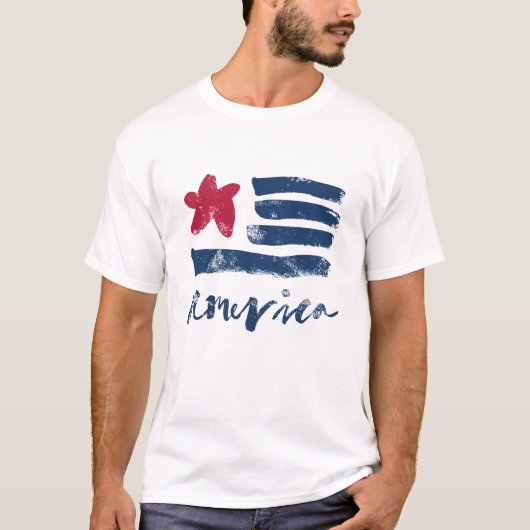 米国旗Paintstrokes Tシャツ (正面)