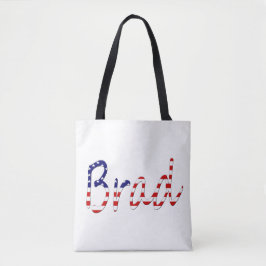 米国旗stcntに上書きされた任意の名前 トートバッグ